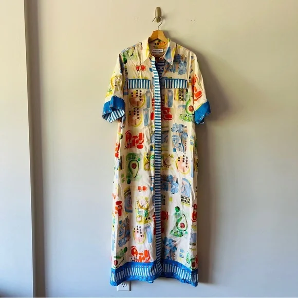 Hunter Bell Charlotte Printed Midi Dress Size S